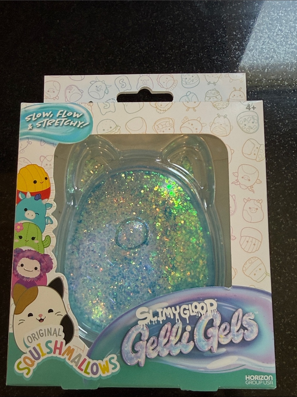 NIB Squishmallows Slimyglood Gelli Gels Glitter Squishy- Blue